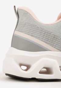 Born2be - Szare Buty Sportowe na Grubej Geometrycznej Podeszwie Alexusa. Okazja: na co dzień. Kolor: szary. Materiał: jeans, dresówka. Wzór: geometria #4