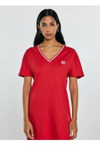 Big-Star - Sukienka damska dzianinowa z niewielkim haftem czerwona Zorkana 603. Kolor: czerwony. Materiał: dzianina. Wzór: haft. Typ sukienki: sportowe. Styl: sportowy #5