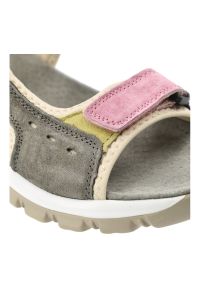 Sandały damskie Artiker, cholewka ze skóry naturalnej nubukowej regulowane paski z zapięciem na rzep, kolorowe, 58C1815. Zapięcie: rzepy. Materiał: nubuk, skóra. Wzór: kolorowy, paski #7