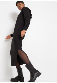 bonprix - Sukienka dresowa midi. Kolor: czarny. Materiał: dresówka. Długość: midi #2