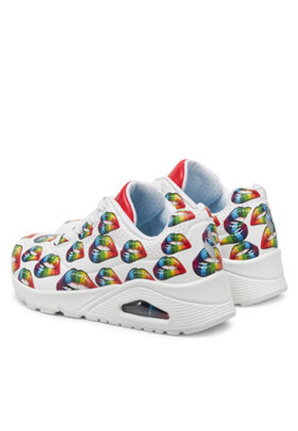 skechers - Skechers Sneakersy 177084/WMLT Biały. Kolor: biały. Materiał: skóra