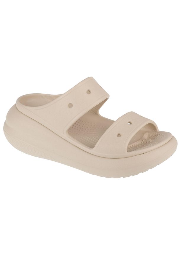 Mules Femme Mules Crocs CLASSIC CRUSH SANDAL Beige Beige. Kolor: szary, beżowy. Materiał: materiał, syntetyk. Styl: sportowy