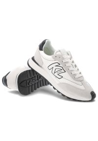 Białe Sneakersy Karl Lagerfeld Stylowe Obuwie Męskie Premium. Okazja: na spacer. Kolor: biały. Materiał: materiał, skóra, guma. Szerokość cholewki: normalna. Sport: turystyka piesza #5