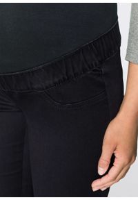 Legginsy ciążowe dla ciężarnych bonprix czarny denim. Kolekcja: moda ciążowa. Kolor: czarny #5