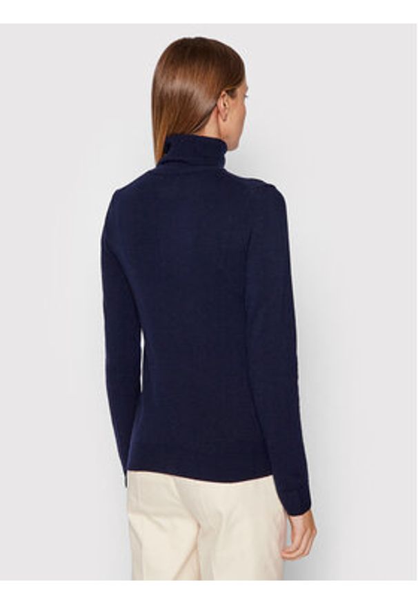 United Colors of Benetton - United Colors Of Benetton Golf 1002D2348 Granatowy Regular Fit. Typ kołnierza: golf. Kolor: niebieski. Materiał: wełna