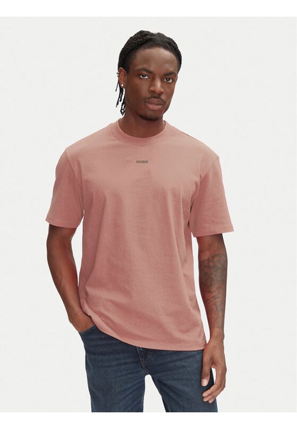 Hugo - HUGO T-Shirt Dapolino 50488330 Czerwony Relaxed Fit. Kolor: czerwony. Materiał: bawełna