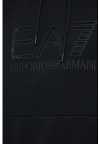 EA7 Emporio Armani bluza 3LPM91.PJARZ.NOS męska kolor czarny z kapturem z nadrukiem. Okazja: na co dzień. Typ kołnierza: kaptur. Kolor: czarny. Materiał: dzianina. Wzór: nadruk. Styl: casual #2