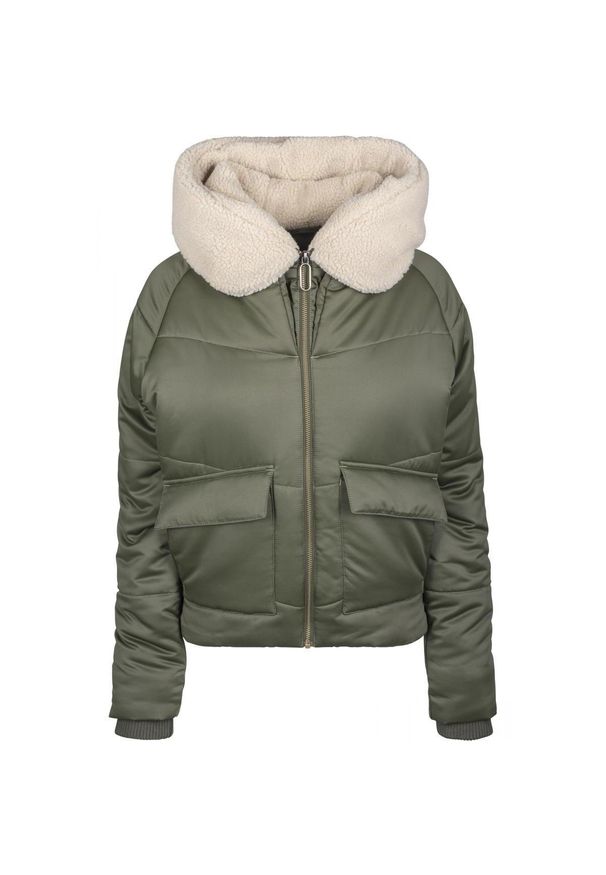 Urban Classics - Parka dla kobiet Urban Classic herpa hooded. Kolor: zielony, beżowy, wielokolorowy. Sezon: zima
