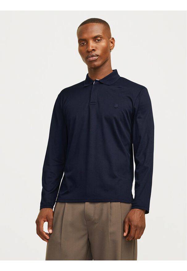 Jack & Jones Polo Crodney 12259645 Granatowy Regular Fit. Typ kołnierza: polo. Kolor: niebieski. Materiał: syntetyk, bawełna