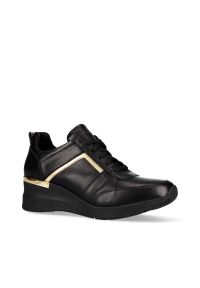 Arturo Vicci - Sneakersy czarne skóra licowa. Okazja: na co dzień. Kolor: czarny. Materiał: skóra #3