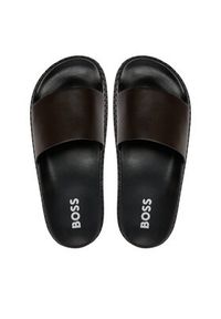 BOSS - Boss Klapki Cliff Slid Lt 50516786 Brązowy. Kolor: brązowy. Materiał: skóra #3