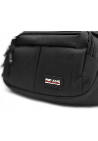Męska Saszetka na Biodro (Nerka) - Pako Jeans - Czarna. Kolor: czarny. Materiał: poliester #2