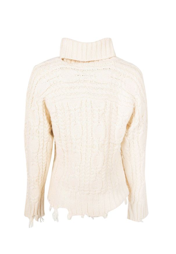 Silvian Heach Sweter | CVA22097LU | Kobieta | Kremowy. Okazja: na co dzień. Typ kołnierza: golf. Kolor: kremowy. Materiał: wełna, akryl, nylon, poliester. Wzór: aplikacja, ze splotem. Styl: casual