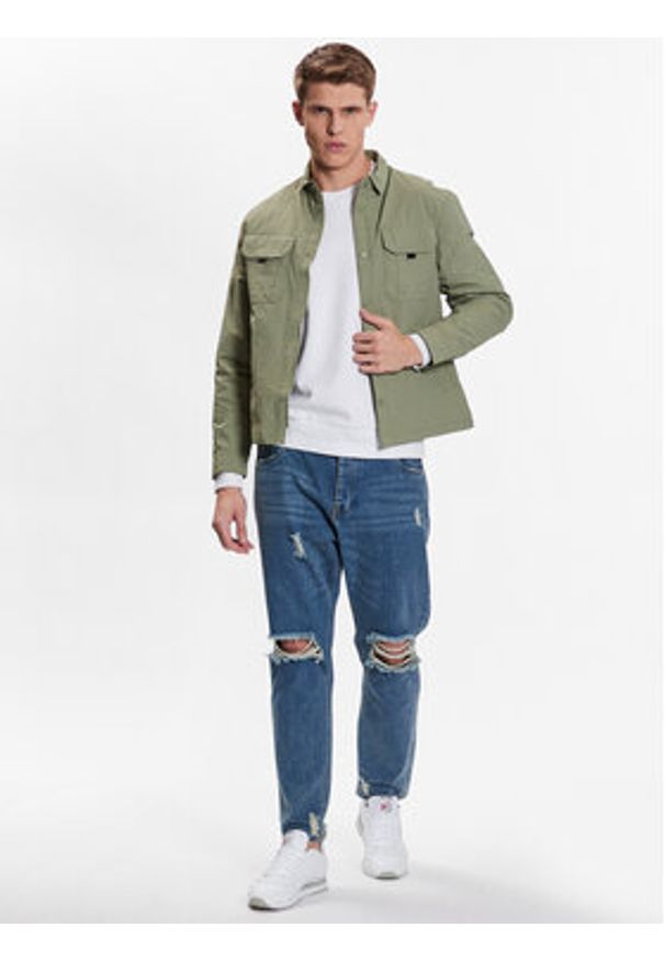 Brave Soul Kurtka przejściowa MJK-PEARSON Zielony Regular Fit. Kolor: zielony. Materiał: syntetyk