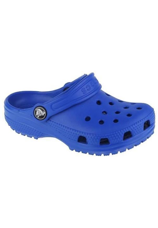 Buty do chodzenia niemowlęce Crocs Classic Clog Kids. Kolor: niebieski, wielokolorowy. Materiał: syntetyk, materiał