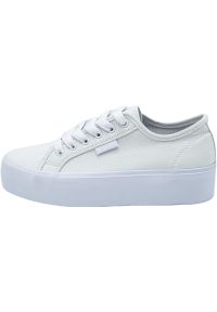 Trampki damskie DC Shoes cu platforma Manual Platform. Kolor: biały. Materiał: materiał. Obcas: na platformie. Sport: skateboard #1