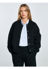 Big-Star - Bluza damska bomber czarna Pixelina 906. Okazja: na co dzień. Kolor: czarny. Materiał: skóra, dzianina. Styl: klasyczny, sportowy, casual, elegancki #3