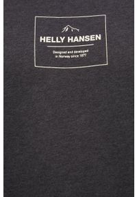 Helly Hansen bluza męska kolor szary melanżowa. Okazja: na co dzień. Kolor: szary. Materiał: bawełna, dzianina. Wzór: melanż. Styl: casual