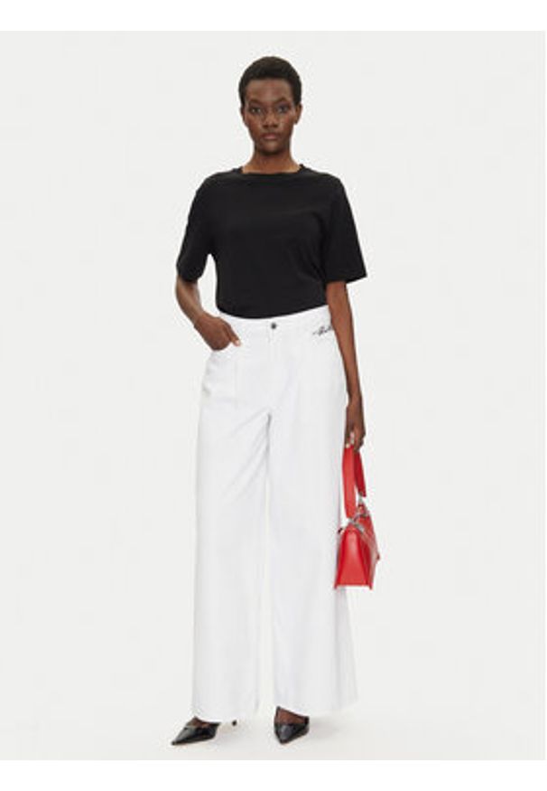 Karl Lagerfeld - KARL LAGERFELD Jeansy A2W10158 Biały Wide Leg. Kolor: biały