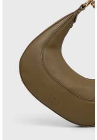 Pinko torebka skórzana kolor brązowy. Kolor: brązowy. Materiał: skórzane #6