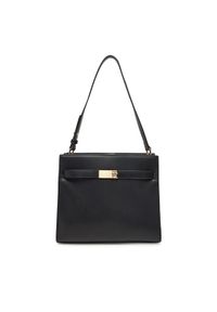 TOMMY HILFIGER - Tommy Hilfiger Torebka Heritage Shoulder Bag AW0AW17182 Czarny. Kolor: czarny. Materiał: skórzane