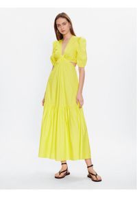 TwinSet - TWINSET Sukienka letnia 231TT2044 Żółty Regular Fit. Kolor: żółty. Materiał: bawełna. Sezon: lato #1