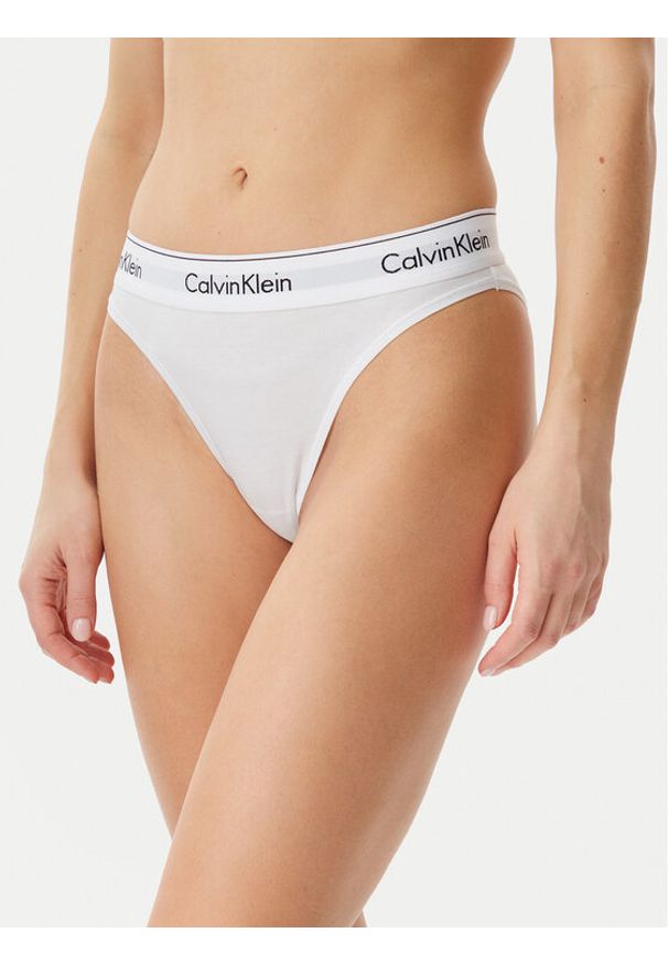 Calvin Klein Underwear Figi klasyczne z wysokim stanem LV00QF8319 Biały. Stan: podwyższony. Kolor: biały. Materiał: bawełna