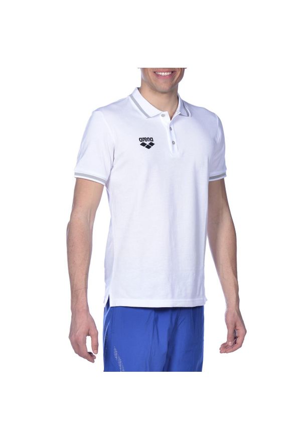 Koszulka polo Arena Team Line. Okazja: na co dzień. Typ kołnierza: polo. Kolor: biały. Materiał: bawełna. Styl: elegancki, casual