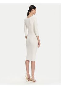 Elisabetta Franchi Sukienka dzianinowa AM-52B-51E2 Biały Slim Fit. Kolor: biały. Materiał: syntetyk #5