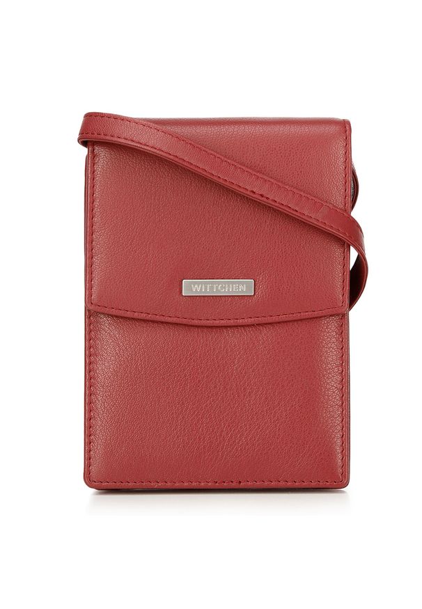 Wittchen - Minitorebka crossbody skórzana 2 w 1. Kolor: czerwony. Materiał: skóra