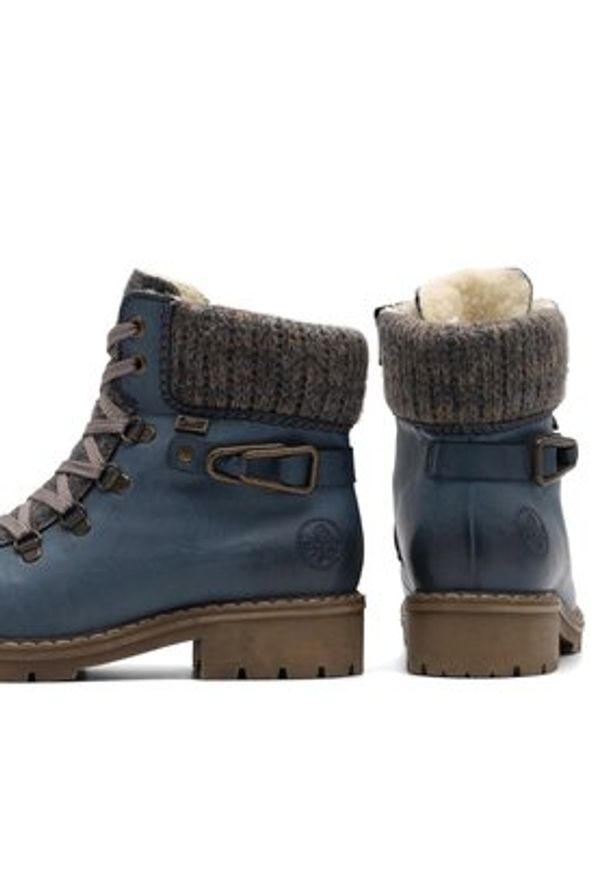 Rieker Trzewiki Y9131-15 Niebieski. Kolor: niebieski. Materiał: syntetyk