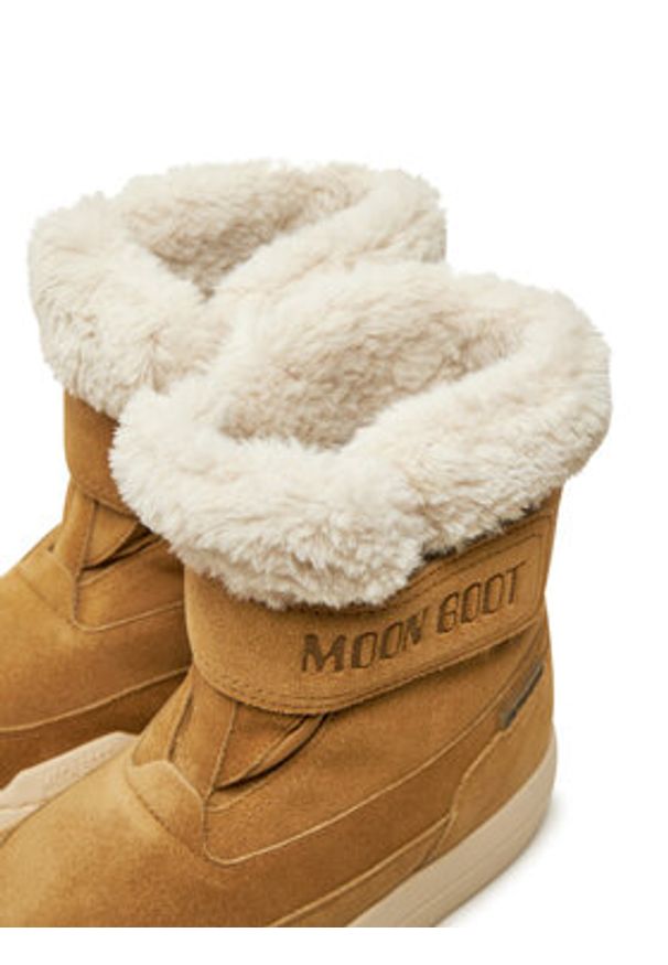 Moon Boot Śniegowce Junior Park Dtrap Boot Suede 80D3440040 Brązowy. Kolor: brązowy. Materiał: skóra, zamsz