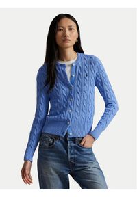 Polo Ralph Lauren Kardigan 211971868009 Błękitny Slim Fit. Typ kołnierza: polo. Kolor: niebieski. Materiał: bawełna #1