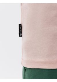 Ombre Clothing - T-shirt męski bawełniany z nadrukiem - różowa V2 S1738 - XXL. Kolor: różowy. Materiał: bawełna. Długość rękawa: krótki rękaw. Długość: krótkie. Wzór: nadruk. Styl: klasyczny, elegancki
