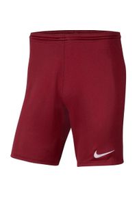 Spodenki dla dzieci Nike Dry Park III NB K bordowe BV6865 677. Kolor: czerwony, brązowy, wielokolorowy. Styl: sportowy