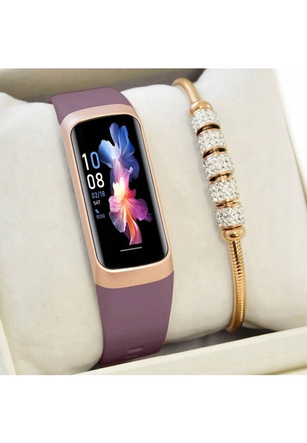 Smartwatch Rubicon Zestaw damski Smartwatch SMARTBAND Rubicon RNCF05 wrzosowy + bransoletka. Rodzaj zegarka: smartwatch. Kolor: fioletowy