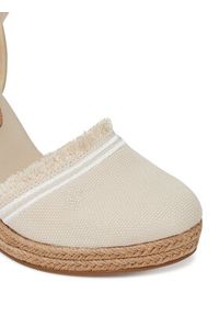 TOMMY HILFIGER - Tommy Hilfiger Espadryle Fringe Canvas High Wedge FW0FW08878 Écru. Kolor: kremowy. Materiał: materiał #4