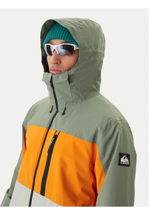 Quiksilver Kurtka snowboardowa Sycamore EQYTJ03457 Zielony Modern Fit. Kolor: zielony. Materiał: syntetyk. Sport: snowboard