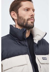 columbia - Columbia kurtka Ballistic Ridge Oversized Puffer męska kolor beżowy zimowa oversize. Typ kołnierza: kaptur. Kolor: beżowy. Materiał: syntetyk, włókno. Sezon: zima #7