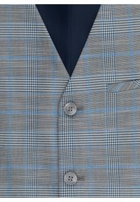 Pako Lorente - PAKO LORENTE – Męska szara kamizelka w kratę. Okazja: na ślub cywilny, na wesele. Kolor: szary. Materiał: poliester, elastan, wiskoza #4