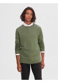 Selected Homme Sweter 16079774 Zielony Regular Fit. Kolor: zielony. Materiał: bawełna