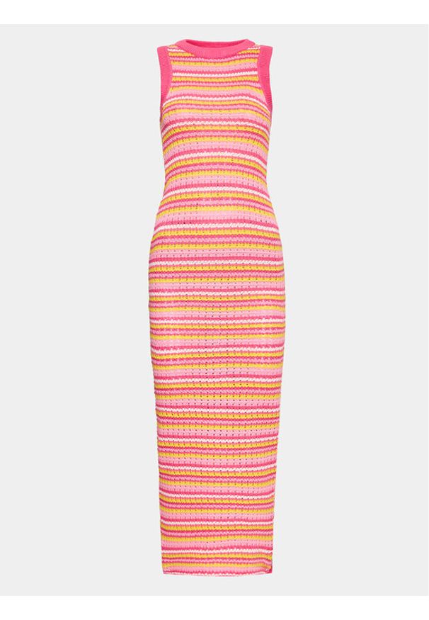 Gina Tricot Sukienka dzianinowa 19800 Różowy Slim Fit. Kolor: różowy. Materiał: bawełna