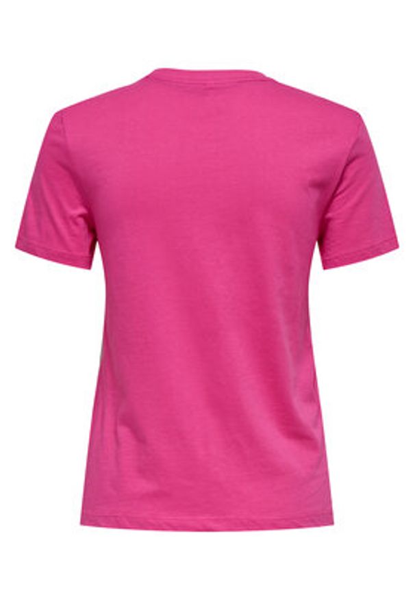 only - ONLY T-Shirt Fun Life 15349901 Różowy Regular Fit. Kolor: różowy. Materiał: bawełna