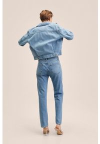 mango - Mango kurtka jeansowa damska przejściowa. Kolor: niebieski. Materiał: jeans