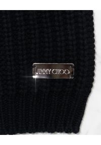 Jimmy Choo - JIMMY CHOO - Kaszmirowa czarna czapka z logo. Kolor: czarny. Materiał: kaszmir. Sezon: zima, jesień #3