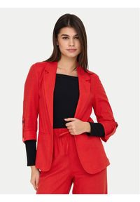 only - ONLY Marynarka Caro 15312199 Czerwony Loose Fit. Kolor: czerwony. Materiał: wiskoza