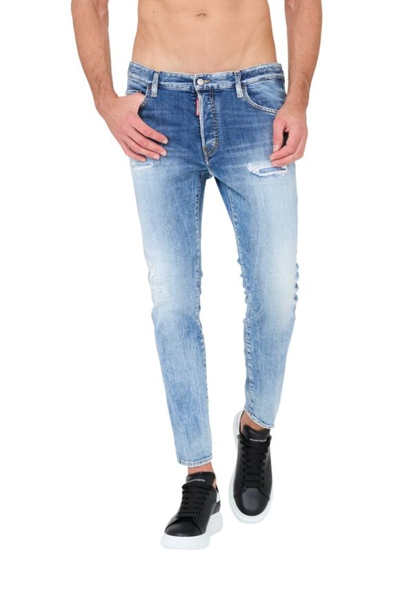 DSQUARED2 Niebieskie jeansy Skater. Kolor: niebieski