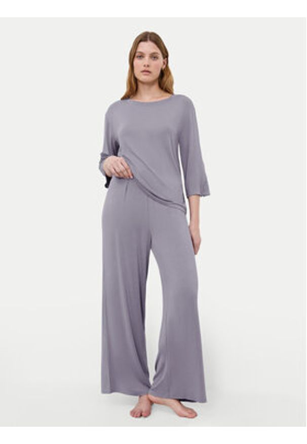 Triumph Spodnie piżamowe Aura Spotlight 10221403 Szary Relaxed Fit. Kolor: szary