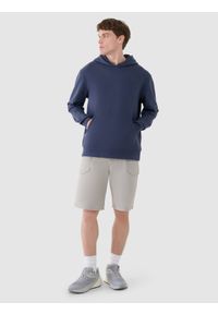 4f - 4F Spodenki casual męskie - szare 3XL. Kolor: szary. Materiał: materiał, syntetyk, elastan. Długość: krótkie. Wzór: jednolity