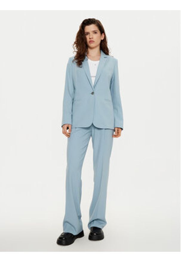 Calvin Klein Marynarka K20K207632 Błękitny Slim Fit. Kolor: niebieski. Materiał: syntetyk